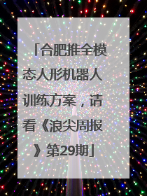 合肥推全模态人形机器人训练方案，请看《浪尖周报》第29期